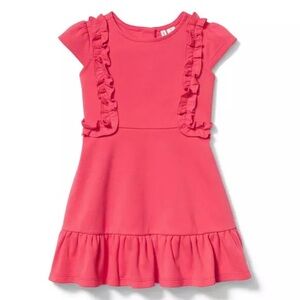 Janie And Jack Ruffle Ponte Dress Pink Coral 4Y 4T